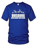 shirtloge - Duisburg - Fanblock - Meine Heimat, Mein Verein - Fussball Fan T-Shirt - Royalblau - Größe XL