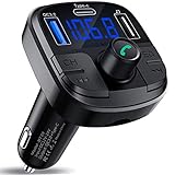 Clydek Bluetooth 5.0 Auto-FM-Transmitter, Autoladegerät mit QC3.0 und Schnellladung Typ C, Autoradio Audio Adapter MP3-Player Unterstützung USB-Laufwerk, TF-Karte, Freisprechen und Sprachnavig