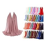 ZEELIY Damen Viskose Hijabs Schals Schöne Hijab Caps Schal Muslimischen Kopftuch Damen Schal - Plain Bubble Chiffon Schal Hijab Wrap Printe Schals Stirnband Muslim Hijab