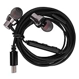 Garsentx Kabelgebundener Ohrhörer, In-Ear Noise Cancelling Kopfhörer mit Mikrofon, Noise Isolation, Flexible Wickelkopfhörerkabel(Typ-C schwarz 1,2m)