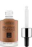 Catrice HD Liquid Coverage Foundation, Make Up, Nr. 085 Chestnut Beige, nude, für Mischhaut, für unreine Haut, langanhaltend, mattierend, weichzeichnend, matt, vegan, ölfrei, wasserfest (30ml)