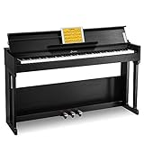 E-Piano 88 Tasten Gewichtet, Donner DDP-90 Digitalpiano mit Hammermechanik, Klavier Bausatz mit Möbelständer, 3 Pedale, USB MIDI, 2 Anschlüsse für Kopfhörer, Schw