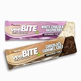 Proteinriegel vegan ProbePack 2x60g - veeBITE Crunchy Proteinriegel - Unglaublich lecker - 1x Choco Caramel Cream + 1x White Choc Rapsberry – 20 Gramm Eiweiß pro Riegel - laktosefrei & g
