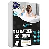 Dreamzie - Matratzenschoner-Für Matratzen 90 x 190/200 cm Wasserdicht -Atmungsaktive Matratzenauflage 100% Baumwolle - Moltonauflage Anti-Allergie gegen Milben im Bett Mehr Hygiene - 15 Jahre G