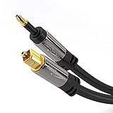 KabelDirekt – 1 m – Mini-TOSLINK-Kabel (digitales Audiokabel, optisch, TOSLINK auf Mini-TOSLINK, Lichtwellenleiter/LWL, überträgt Digitale Audiosignale an Fernseher/Verstärker/HiFi-Geräte, schwarz)
