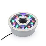AMDHZ LED Ring Brunnen Licht, Teichlandschaftslichter IP68 Wasserdicht Mittleres Loch Brunnen Beleuchtung Led für Unterwasserbrunnen Pool (Color : RGB, Size : 6W(12V))