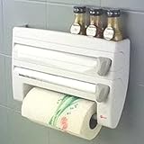 Metaltex 254410 Roll-n-Roll 4-in-1 Küchenrollenhalter, Weiß , 39 x 10 x 25