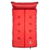 Yukatana Goodbreak 5 Doppel Camping Isomatte Luftmatratze selbstaufblasend für 2 Personen (5cm dick, mit Kopfteil/Kopfkissen, geringes Packmaß, ausrollbar)