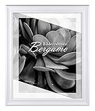 BIRAPA Bilderrahmen Bergamo 24x32 cm in Weiß Gemasert aus MDF Holz mit Antireflex Kunstglas Scheib