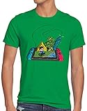 style3 Crossing Fisch Herren T-Shirt Animal Videospiel Horizons, Größe:L, Farbe:Grü