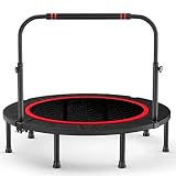 101.6 cm faltbares Fitness-Trampolin mit Griff, leise, Mini für Bungee-Seil, Design-System für Erwachsene, Indoor/Outdoor, maximale Belastung 204 kg, Mini-Rebounder mit verstellbarem Schaumstoffg