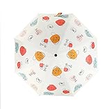 FGART Kleiner Frischer Regenschirm Dreifacher Sonnenschirm Regenschirm Für Damen Aus Vinyl Regen Und Regen Verwenden Faltschirm Anti U