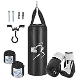 ArtSport Boxsack Set gefüllt & hängend – Kinder Boxset 10 kg mit Boxhandschuhen, Bandagen & Deckenhalterung – ab 6 Jahre - Sandsack Boxen Kickbox