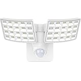 LUOWAN LED Strahler mit Bewegungsmelder Außen 20W Außenstrahler 5000K Led Aussenleuchte mit 2 verstellbaren Köpfen IP65 Wasserdicht Sicherheitslicht Flutlichtstrahler für Garten Garage Terrasse H