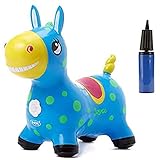 NC Hüpftier Sprungpferd für Kinder Hüpfpferd Pumpe Enthalten Aufblasbare Pferd Bouncer Kinderspielzeug mit Best Eco-Friendly Rubber (Blau)