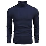 Herren Pullover Rollkragenpullover Basic Pullover Slim Fit Strickware Rippstrick Slim Fit Strickpullover Basic Pullover Langarmshirts Herren Rollkragenpullover Slim Fit Tops Rollkragen Lang
