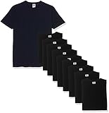 Fruit of the Loom Herren T-Shirt Valueweight, 10er Pack, Mehrfarbig (Schwarz/Marineblau), XX-Larg