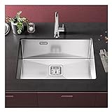 XIANGE100-SHOP Einbauspüle Bar-Waschbecken, 17 x 12 Zoll Edelstahl-Küchenspüle, 9 Zoll Tiefe Single-Bowl-Bar/Vorbereitung mit Wasserhahn und Drain-Kit (Size : A1)