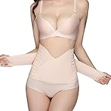 KuKiMa Postpartale Unterstützung Bauch Gürtel Body Shaper Bauchgurt nach Geburt Korsett Postpartum Support Postpartum Gürtel Girdle Korsett für Frauen nach der Geburt, Beig