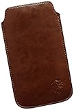 Dealbude24 Schutz Tasche für Samsung Galaxy S4 Mini, Handytasche Hülle Handy herausziehbar, dünnes Etui genäht mit Rausziehband, innen weiches Microfaser mit exklusiv Adler Motiv S B