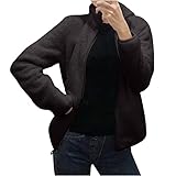 Winterjacke Damen Elegant Teddy Wendbare Fleecejacke Damen Plüschjacke Damen Teddy Dicke Warme Wintermantel Damen Revers Jacke Wollmantel Outdoor Jacken Für Damen Winter Jacket Damen Outw