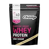 Champ Diamond Grade Whey Protein Vanille Eiweißpulver 1000g – Proteinpulver mit 72% hochwertigem Molkenprotein – Fördert den Muskelaufb