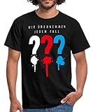 Spreadshirt Die DREI Fragezeichen Wir Übernehmen Jeden Fall Männer T-Shirt, XL, Schw