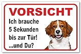 AdriLeo Schild - Vorsicht Kooiker - 5 Sekunden - (30x40cm) / Achtung Hund Wachhund Nederlandse Kooikerhondj