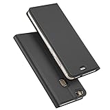 Verco Handyhülle für P9 Lite, Premium Handy Flip Cover für Huawei P9 Lite Hülle [integr. Magnet] Book Case PU Leder Tasche, Schw