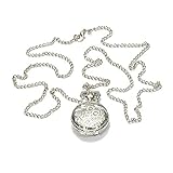 Unisex Pocket Watch Analog Quarz Smooth Antique Pocket Watch Full Hunter mit Kette Weiß Dial Arab