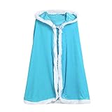 Hirolan Baby Kapuzenpullover Mantel Weihnachtskostüm Sankt Cosplay Festliche Kinderkleider Kap Robe Kinderkleidung Sweatshirt Flannelette Mädchenkleider für Party, Maskerade (Blau, 84cm/33.0')