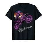 Kick-it and go Dirt Bike Rider Motorrad Racer Retro Sunset T-S