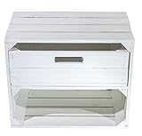 1x Vintage-Möbel 24 neues weißes/Shabby chic Wandregal mit Schublade 50cm x 40cm x 30cm Regalkiste Weinkiste Obstkisten Holzkiste Reg