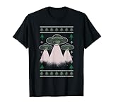 Ugly Christmas Alien Santa Claus Neujahr Raumschiff UFO T-S