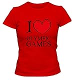I Love Olympic Games Fun Damen T-Shirt, Größe:XL;Farbe:
