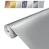 Decomeister Klebefolien in Aluminium-Gebürstet-Optik Aluminiumblechfolien Kühlschrank-Folien Aluminiumfolie Selbstklebefolie Möbelfolie Selbstklebend 45x150 cm Blechfolie Metallic Gebü