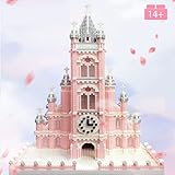 Die rosa Kirche ist kompatibel mit Lego-Mädchen, die Mikrodiamantpartikelspielzeug zum Zusammenbauen von Geburtstagsgeschenken (7000 + PCS)
