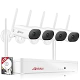 ANRAN Überwachungskamerasysteme, kabellos, 4 Kanäle, 1536P, 1 TB, NVR Recorder, CCTV-System mit 4 3 MP HD wasserdichten Outdoor-Überwachungsk