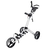 Cushion Faltbarer Golf-Push-Cart-Golfwagen, Leichte Schwenkbare Golf-Zugwagen Mit Fußbremse, Anzeigetafel-Becherhalter Handy-Halter-Wag