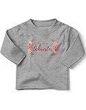 miKalino Baby/Kinder Longsleeve mit Spruch für Jungen Mädchen Unisex Langarm Die kleine Schwester süße Maus | handbedruckt in Deutschland, Farbe:Heather, Grösse:68-74