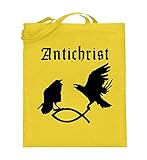 Antichrist - Raben fangen Fisch - Jutebeutel (mit langen Henkeln) -38cm-42cm-Yellow