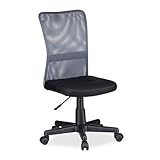 Relaxdays Bürostuhl, höhenverstellbarer Kinder Drehstuhl, ergonomisch, 90 kg belastbar, HxBxT: 102 x 55 x 55 cm, g