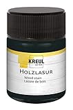 Kreul 78518 - Farbintensive Acryl Holzlasur, 50 ml Glas in ebenholz, für unbehandeltes, natürliches Holz und saugende Naturpapiere, fließend - flüssige Farbe auf Wasserb