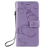 Samsung Galaxy A13 5G Hülle Stoßfest PU Leder Flip Phone Cover Schmetterling mit Ständer Magnetisch Kartenhalter Slot Folio Soft TPU Bumper Schutzhülle für Samsung A13 5G Wallet Case L