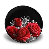 Reserveradabdeckung Red Rose Ersatzradabdeckungen Polyester Universal Spare Wheel Tire Cover für Anhänger RV SUV LKW und mehr 15