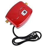 220V 3800W Mini Elektrischer Warmwasserbereiter Durchlauferhitzer Durchlauferhitzer Unter der Spüle Digitalanzeige Tragbarer Warmwasserbereiter für Badezimmer Küche Waschen(rot)