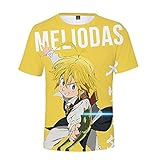 T-Shirts Anime Dragon Ball Rundhals T-Shirt Dragon Ball Unisex 3D Herren Groß Casual Kurzarm Gelb X