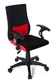 hjh Office 670460 Kinder- und Jugenddrehstuhl KIDDY PRO AL Stoff Schwarz/Rot Kinderbürostuhl Schreib