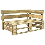 Susany Imprägniertes Kiefernholz Garten Paletten Eckbank Sitzbank|Gartenbank Holzbank Sitzbank Bank Gartenmobel Parkbank Sitzgarnitur Palettenbank 110 x 66 x 55 cm (B x T x H),Holz Grü