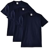 Fruit of the Loom Herren T-Shirt, 3er Pack, Gr. Medium, Blau - Marineb